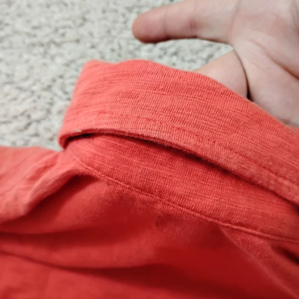 Banana Republic Shirt Mens Large Orange Polo Hiking Outdoor Double Pocket Camp